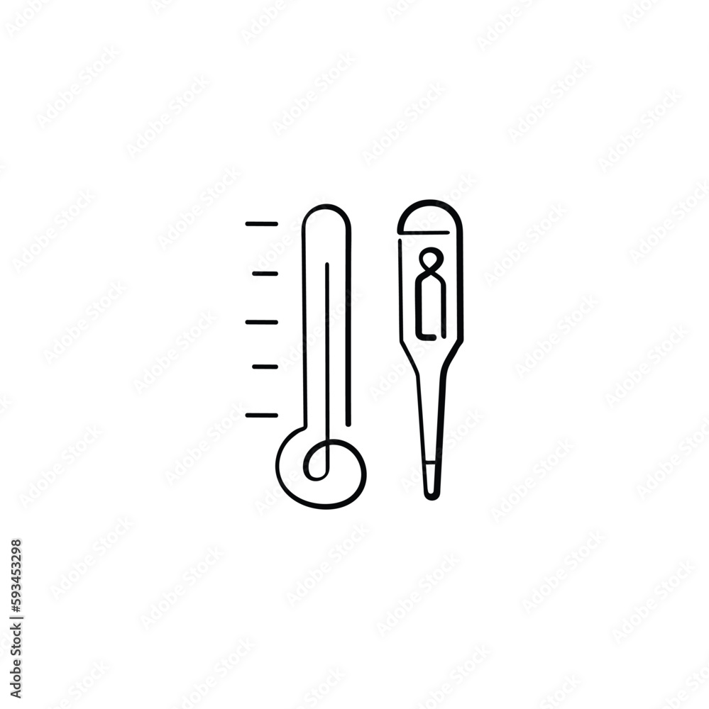 Thermometer Line Style Icon Design