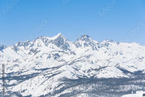 Photography A view of snowy mountains on Mammoth Mountain in Mammoth Lakes, CA