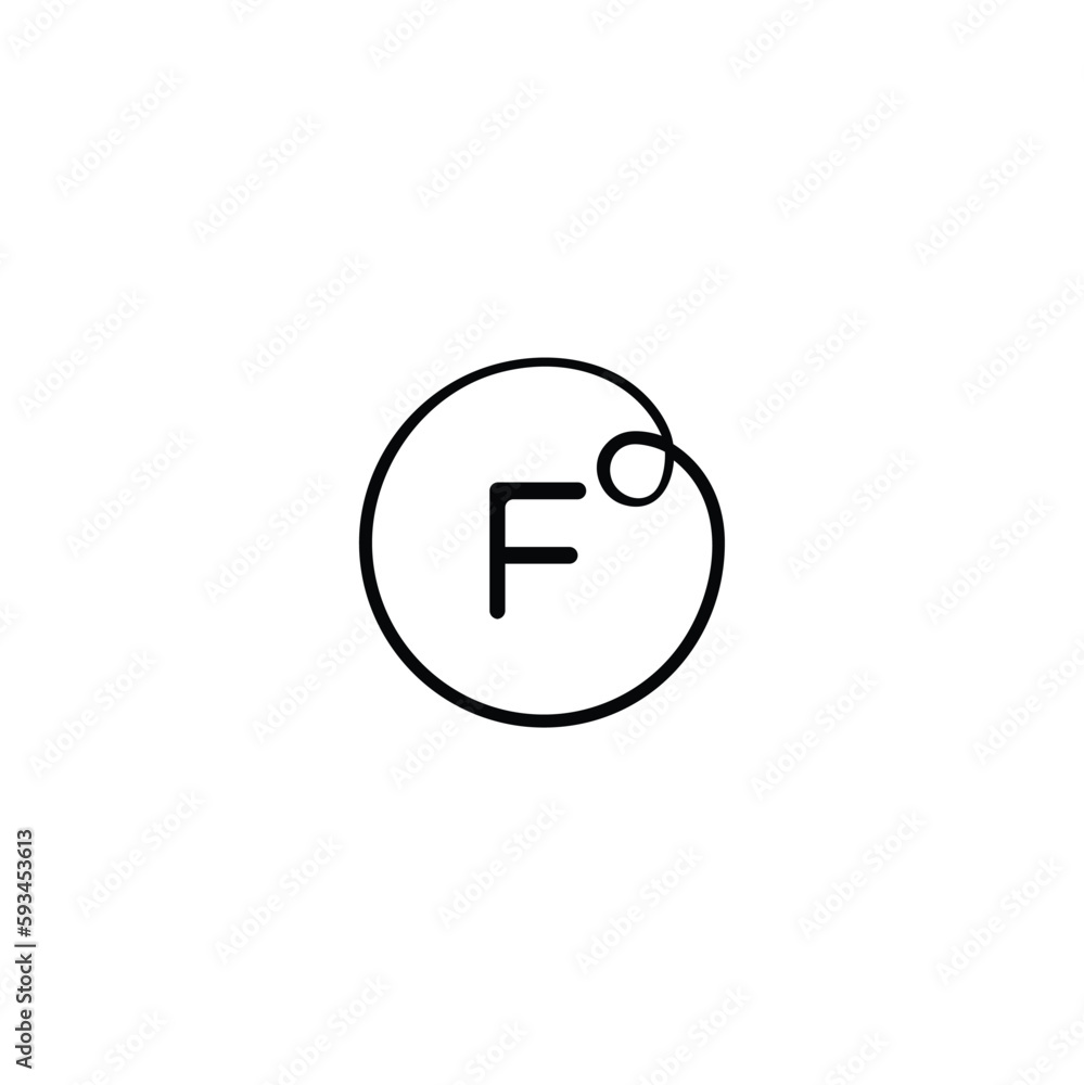 Fahrenheit Line Style Icon Design Fahrenheit Line Style Icon Design