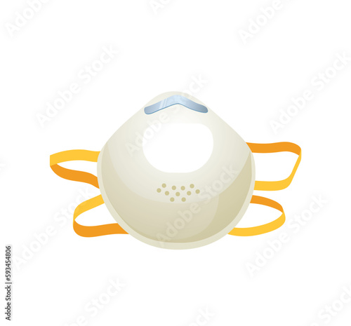 Concept Medical mask. This illustration depicts a medical respirator on a white background. Vector illustration.