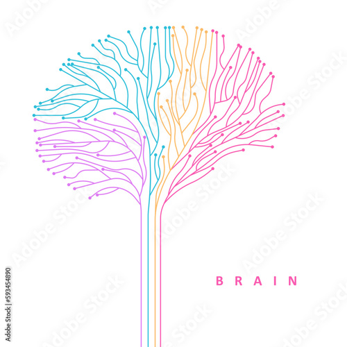 Abstract multicolored brain connections.