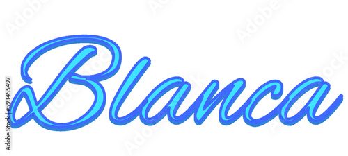 Blanca - light blue color - female name - sparkles - ideal for websites, emails, presentations, greetings, banners, cards, books, t-shirt, sweatshirt, prints 