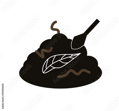 compost pile icon with white background