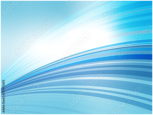 デジタル風の爽やかな波形ウェーブ抽象背景_ライトブルー