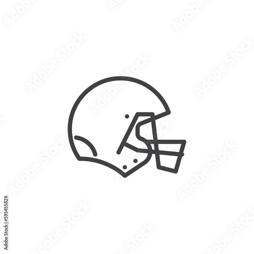 American football helmet line icon