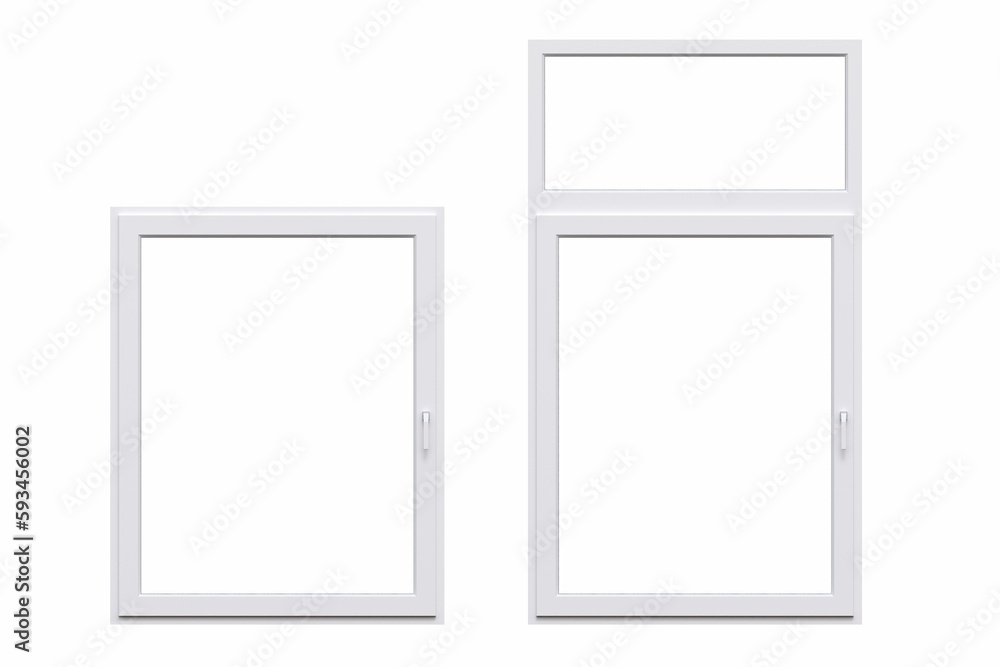 windows in the interior isolated on white background, 3D illustration, cg render windows in the interior isolated on white background, 3D illustration, cg render