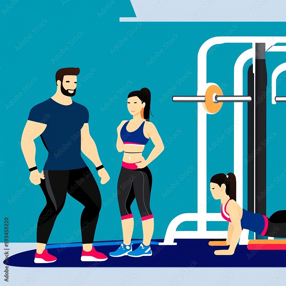 couple doing fitness generative ai couple doing fitness generative ai