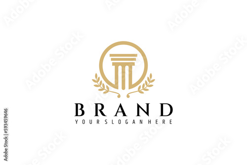 Law firm Pillar logo Luxury column in simple flat design style