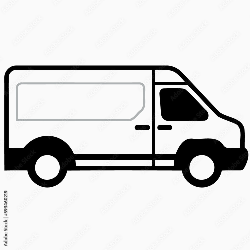 simple delivery service van vehicle created with Generative AI technology