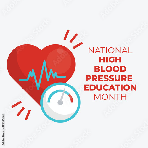 vector graphic of national high blood pressure education month good for national high blood pressure education month celebration. flat design. flyer design.flat illustration.