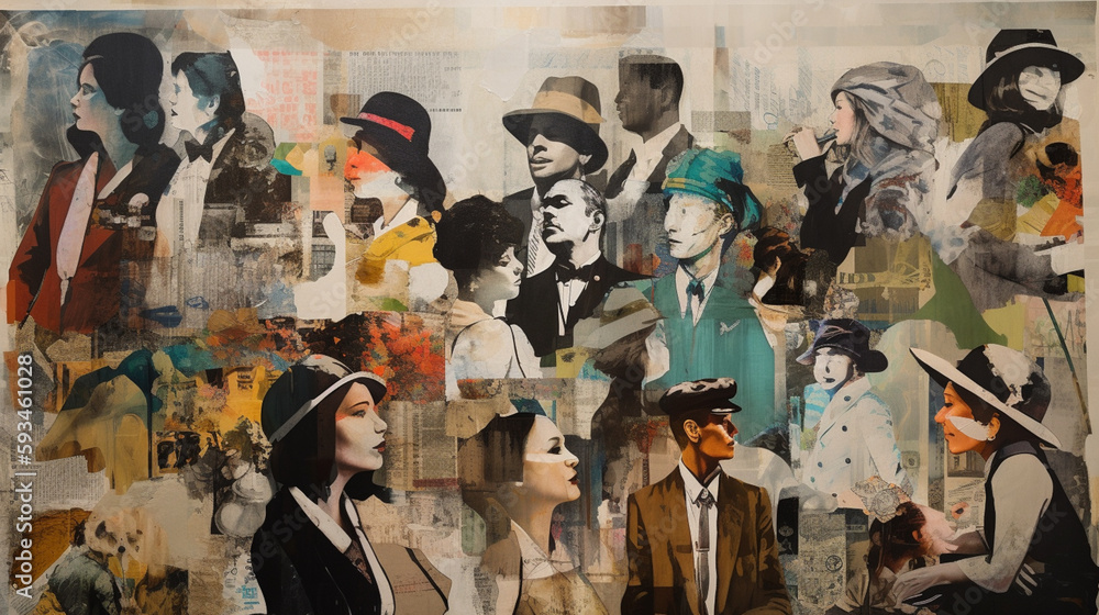 Fototapeta premium Art contemporary collage. people Generated AI