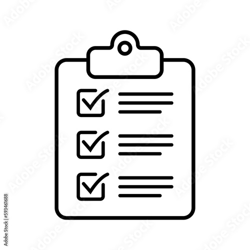 Clipboard and checklist icon. Project management, questionnaire line icon. To do list vector icon for web site and app design.