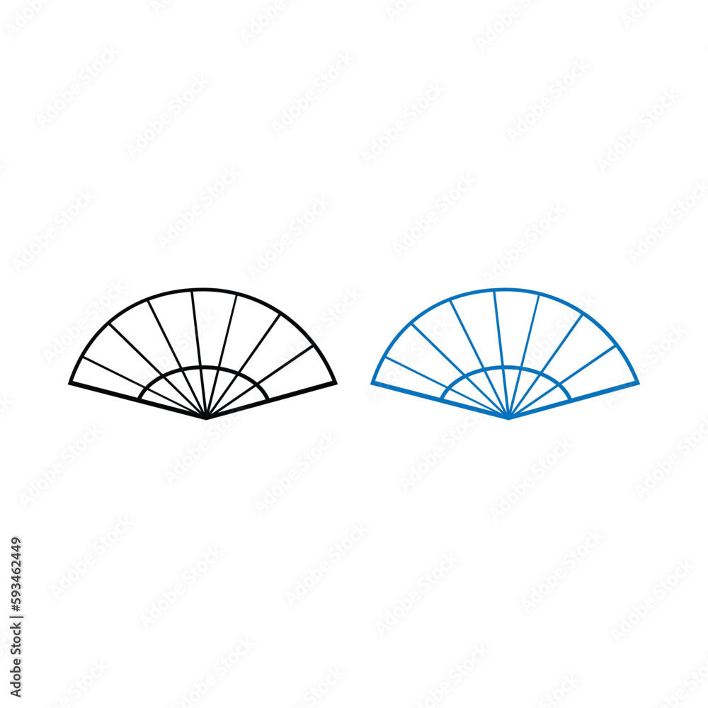 Vettoriale Stock Collection of handheld fan icons isolated on a white