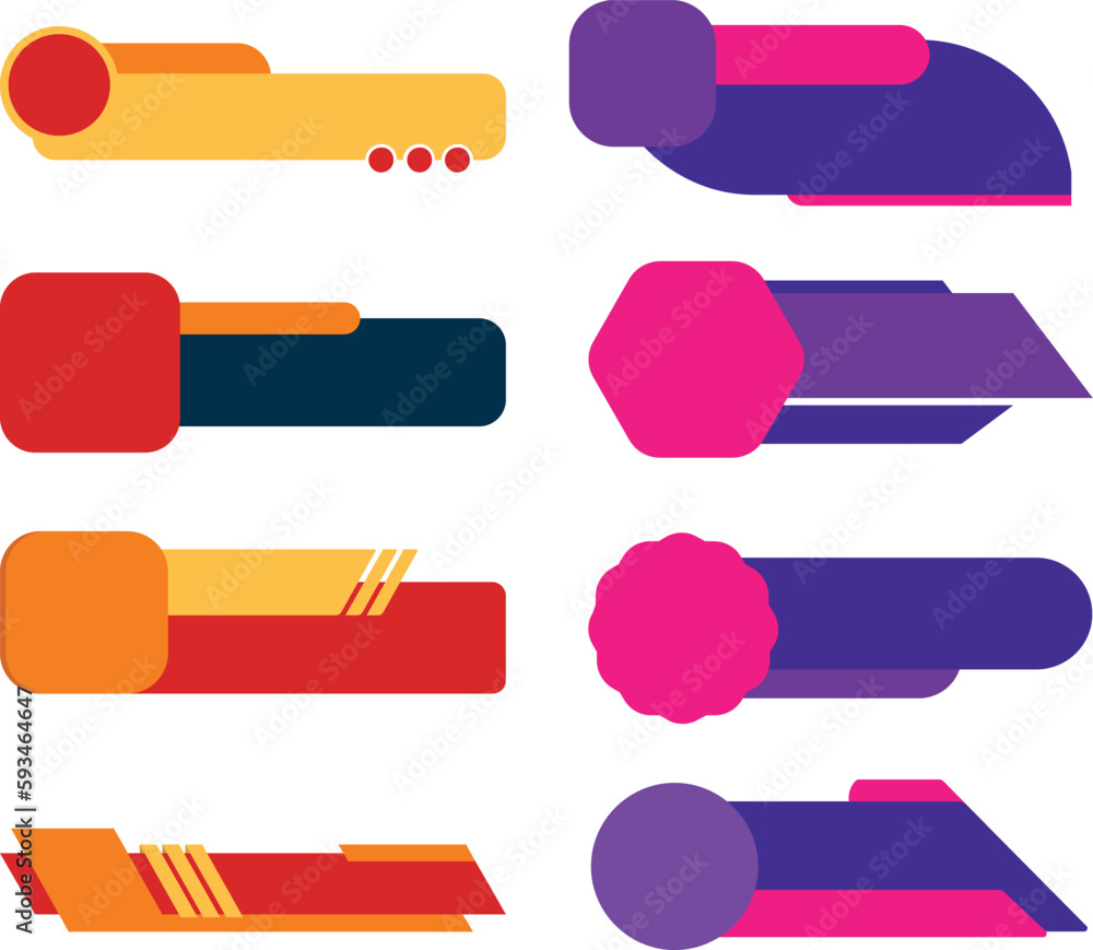 Banner lower thirds .Set of abstract geometric shapes. Vector illustration in trendy flat style.
Banner lower thirds .Set of abstract geometric shapes. Vector illustration in trendy flat style.