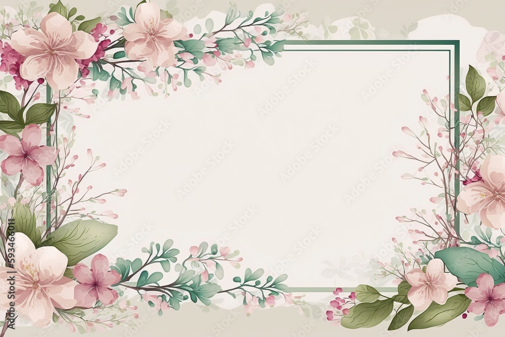 Greeting card with flowers, watercolor, can be used as invitation card for wedding, birthday and other holiday and summer background Greeting card with flowers, watercolor, can be used as invitation card for wedding, birthday and other holiday and summer background