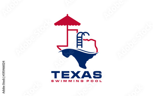 Texas swimming pool logo template
