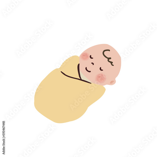 おくるみに包まれている赤ちゃん