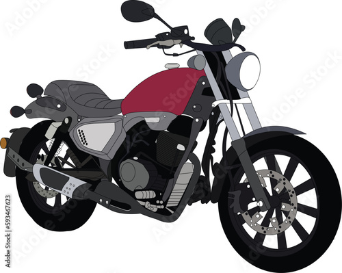 Classic vintage motorcycle vector illustration.