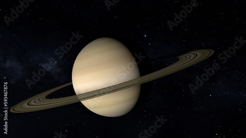 Obraz na płótnie Space probe approaching to planet Saturn. w salonie