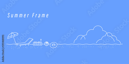 夏のイラスト素材_砂浜の風景