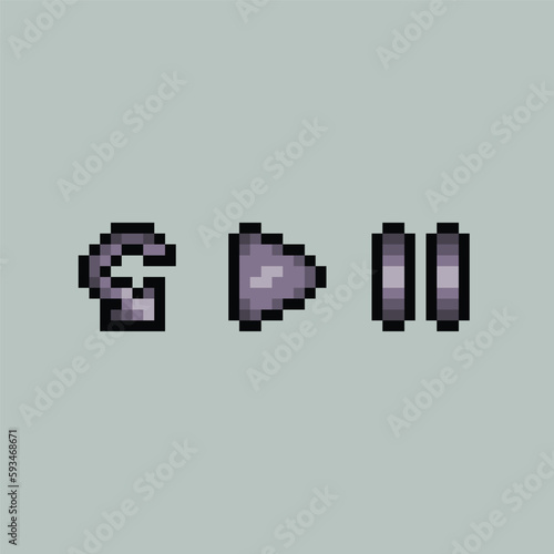 pixel art play and pause icon good for your project and game.