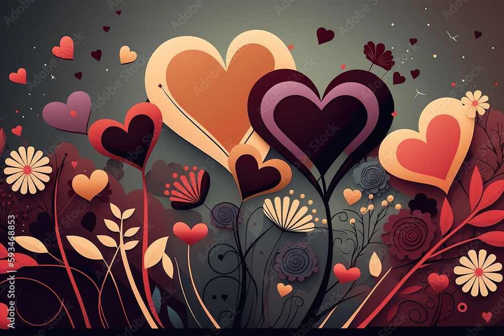 Abstract background for Valentine's day created with Generative AI technology Abstract background for Valentine's day created with Generative AI technology
