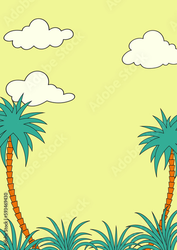 Sea sandy beach background image in summer, bright colors, nice and fresh atmosphere.