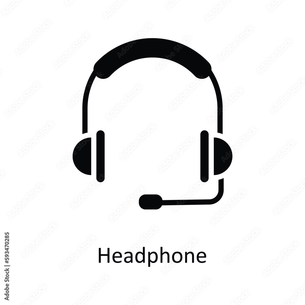 Headphone Vector Solid icons. Simple stock illustration stock Headphone Vector Solid icons. Simple stock illustration stock