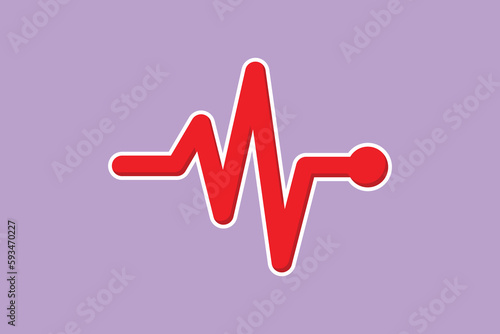 Character flat drawing heartbeat icon, logo, label. Heart beat monitor pulse. Heartbeat lone, cardiogram. Beautiful healthcare, paramedic medical emergency symbol. Cartoon design vector illustration