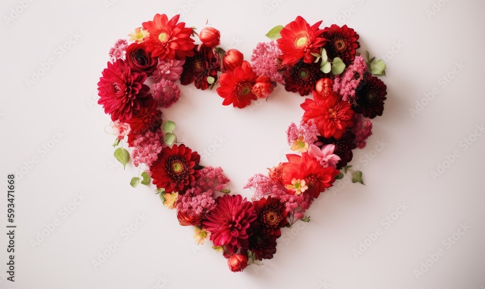 Flower heart symbolizes love on Valentines Day Creating using generative AI tools