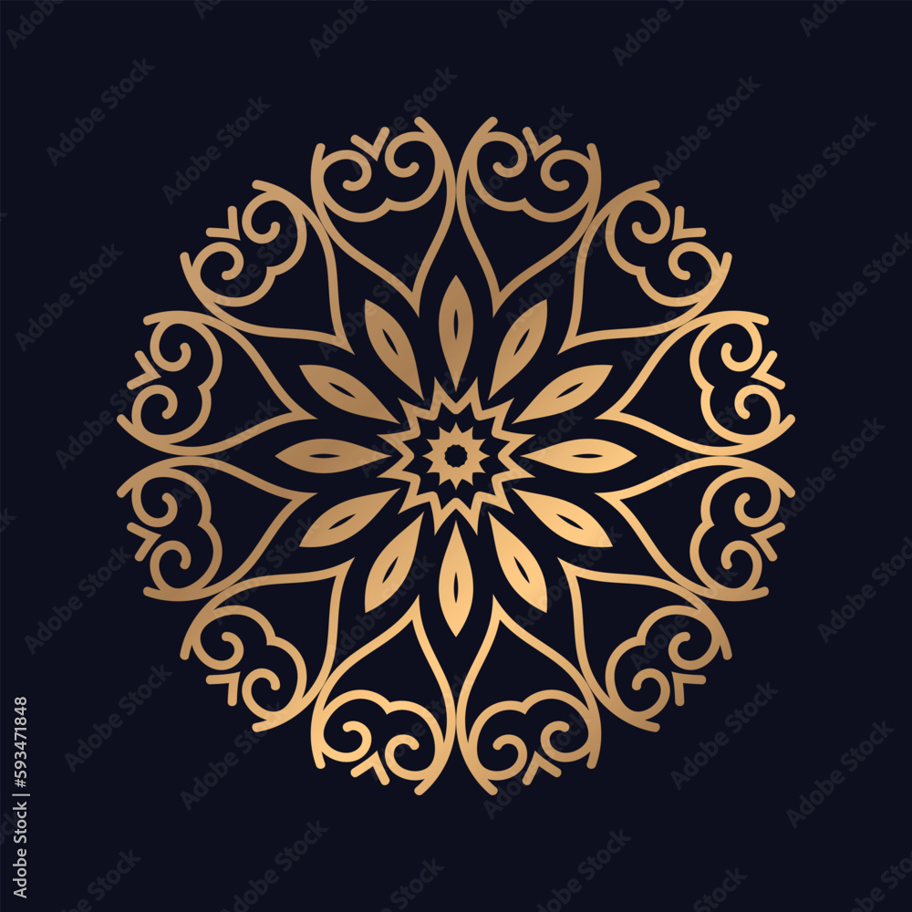 Pattern With Abstract Floral Round Ornament mandala design background
