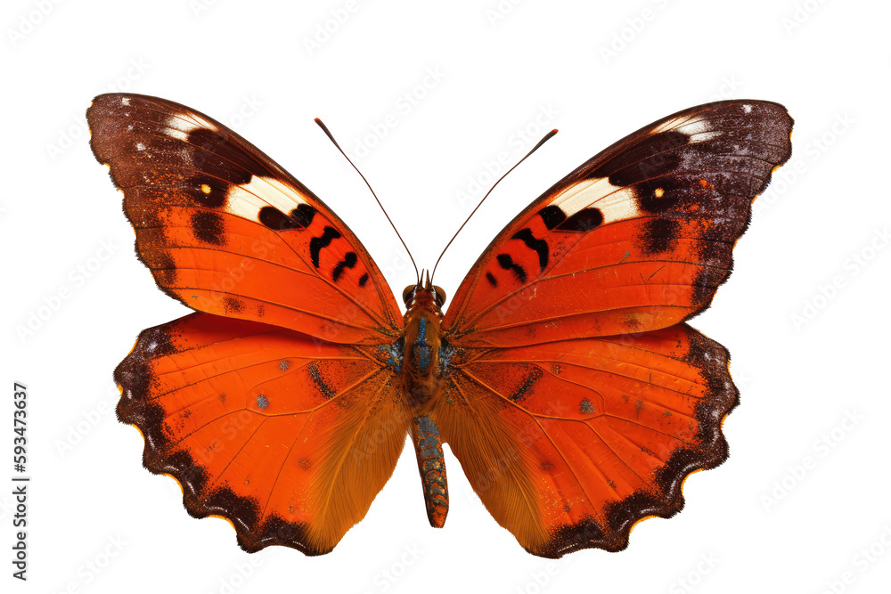 Fototapeta premium Beautiful butterfly isolated on transparent background. Generative Ai