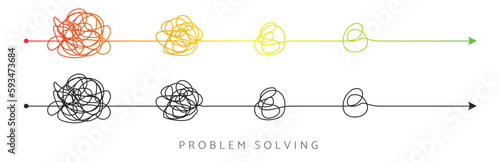 Abstract doodle problem solving vector concept illustration. Concept of problem solution, marketing, business, project management, brainstorming, innovation idea, and creative design success
