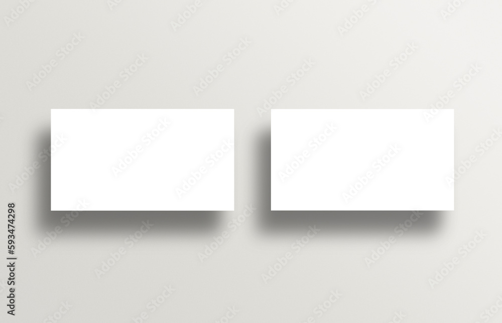 Dwie poziome wizytówki na białym tle. Makieta - obrazy, fototapety, plakaty 