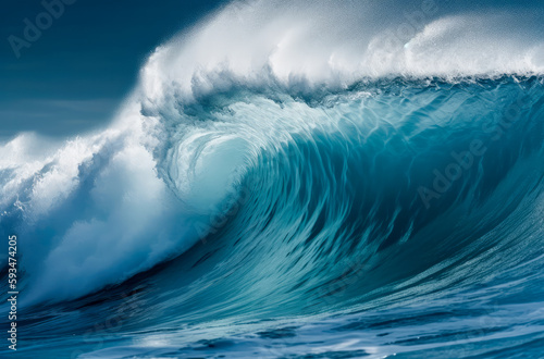 Fotografiet Blue ocean wave