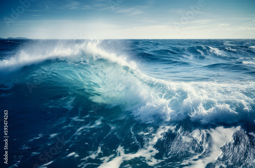 Waves in the ocean. Beautiful natural background. Toned. High quality photo