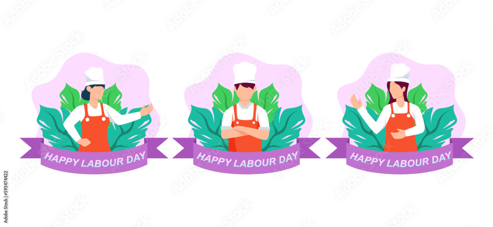 Flat Bundle Labour Day Design Illustration Flat Bundle Labour Day Design Illustration