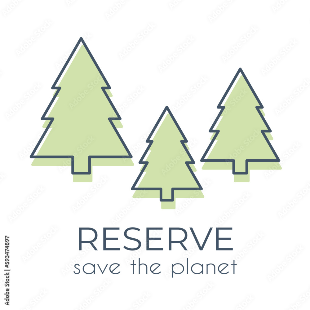 Simple minimalist nature reserve icon on a white background Simple minimalist nature reserve icon on a white background