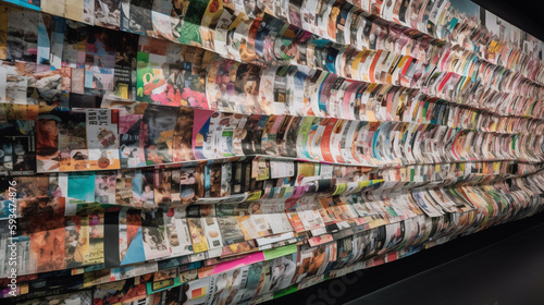 Wallpaper Mural collage made of magazines and colorful paper mood. Gradient digital signage. Torontodigital.ca