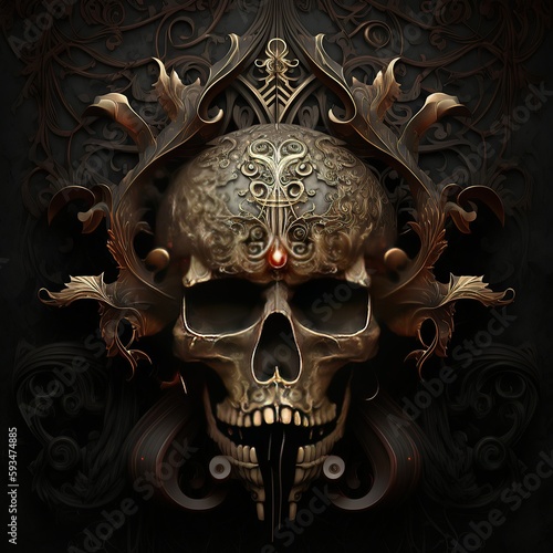 A magical ornate skull