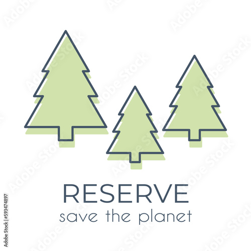 Simple minimalist nature reserve icon on a white background