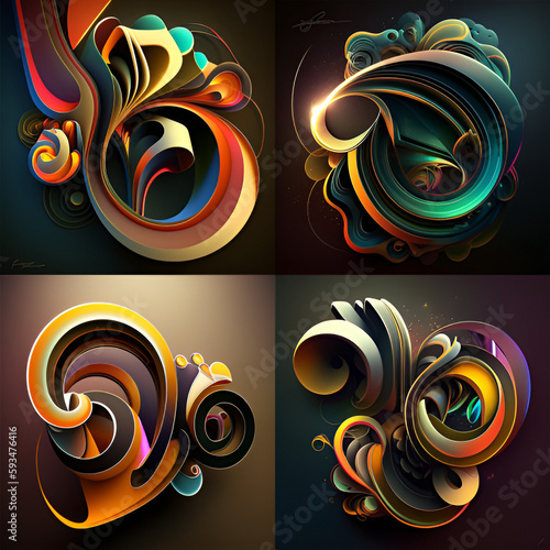 abstract background with swirls generative ai