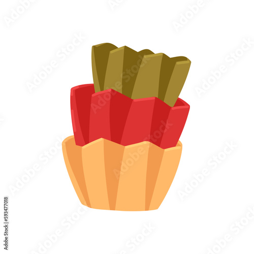 Empty baking cups. Silicone oven liners for muffin, cupcake. Cooking containers, bakery kitchenware, utensil. Flat vector illustration isolated on white background