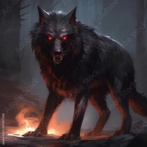 巨大な狼 | giant wolf  Generative AI