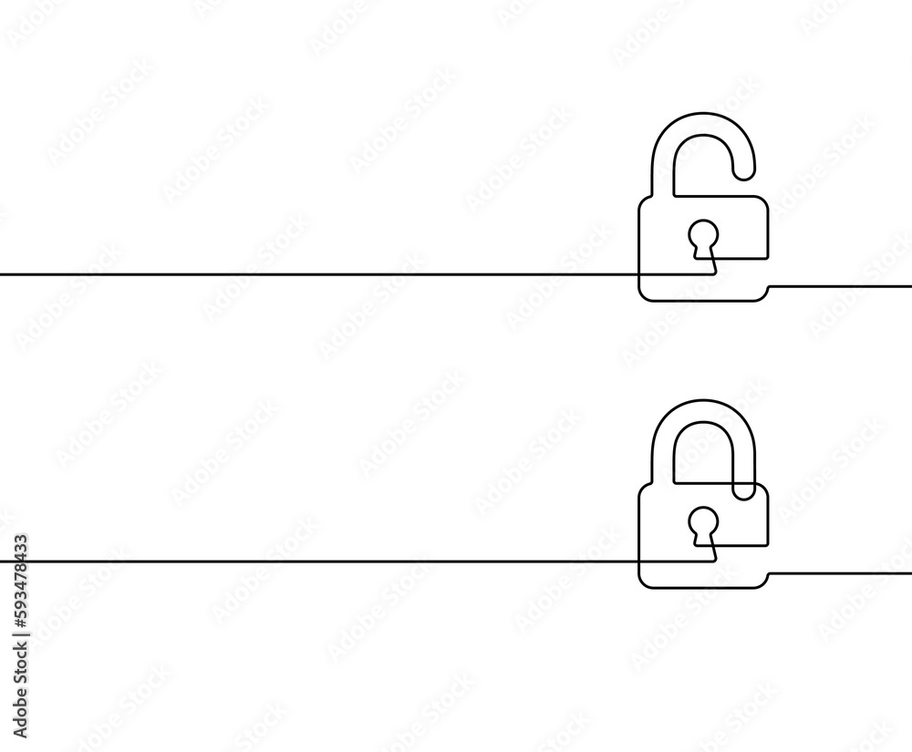 Vettoriale Stock Open and closed lock. Black silhouette keyhole ...