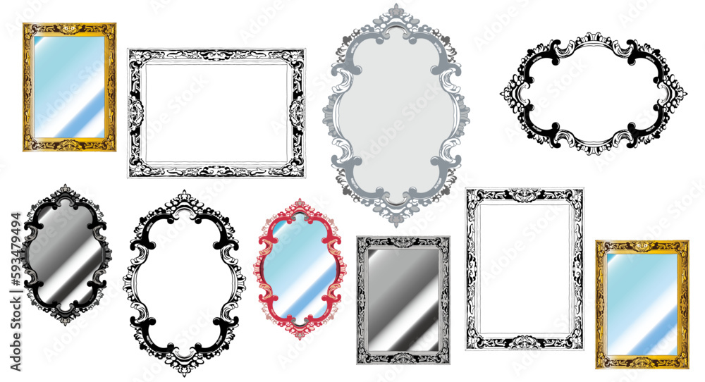 framed mirror vector image framed mirror vector image