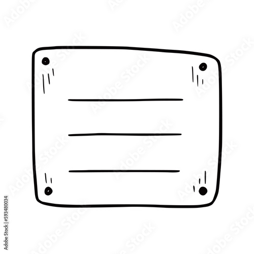 Bullet journal hand drawn note element. Doodle sketch scribble style. Paper note vector illustration for diary decoration.