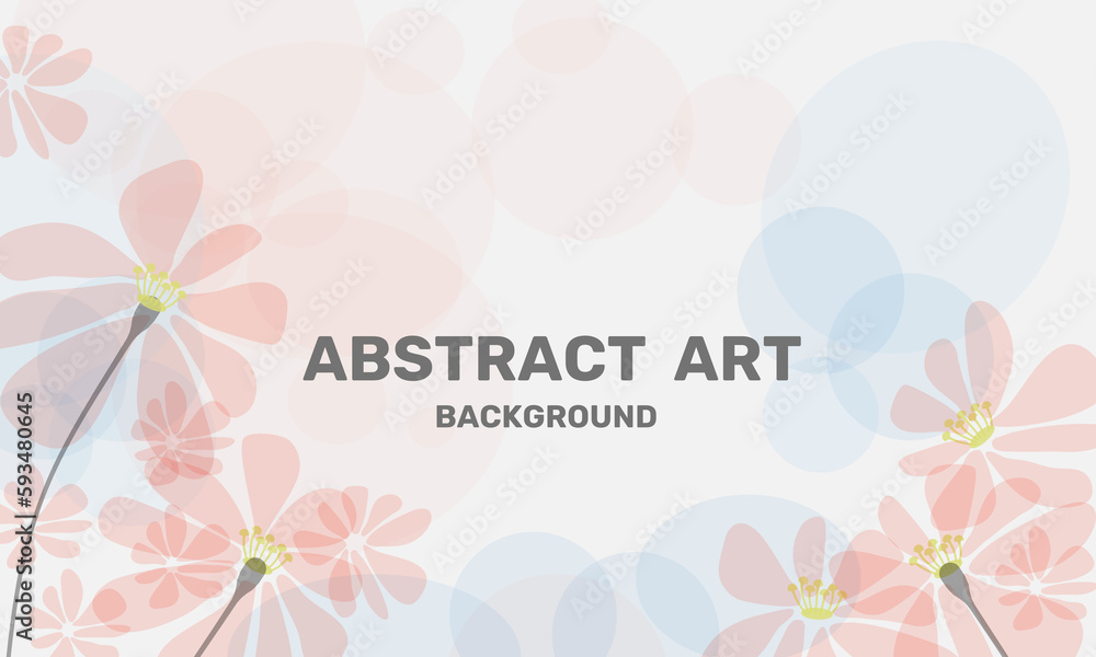 Abstract art background vector. Luxury minimal style wallpaper with art flower and botanical leaves, background for banner, poster, Web and packaging.
