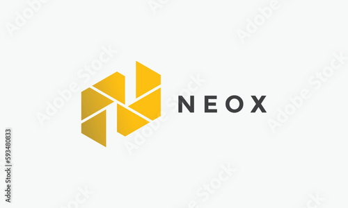 Logo vector letter N minimalist design alphabet logotype concept art color font