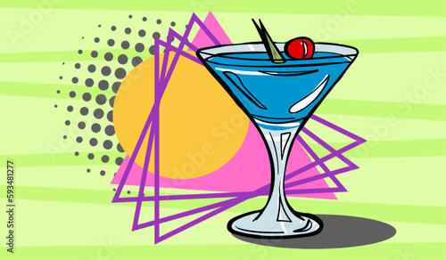 cocktail with a colourful background